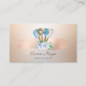 Moderne Roos Gold Brush Stroke Bakery Hand Tools Visitekaartje (Voorkant)