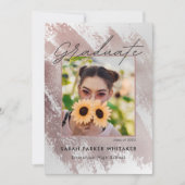 Moderne Roos Gold Brush Strokes Graduparty Kaart (Voorkant)