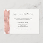 Moderne Roos Gold Brush Wedding Accommodation Kaar Informatiekaartje (Voorkant)