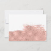 Moderne Roos Gold Brush Wedding Reception Kaart (Achterkant)