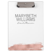 Moderne Roos Gold Brushlijnklembord Klembord (Voorkant)