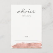 Moderne Roos Gold Brushstroke Wedding Advice Kaart (Voorkant)