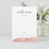 Moderne Roos Gold Brushstroke Wedding Advice Kaart (Staand voorkant)
