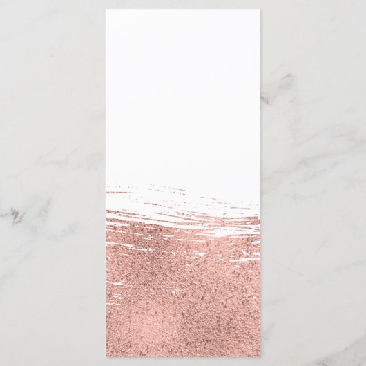 Moderne Roos Gold Brushstroke Wedding Menu Card (Achterkant)