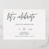 Moderne Roos Gold Calligraphy Folie Invitation Folie Uitnodiging (Achterkant)
