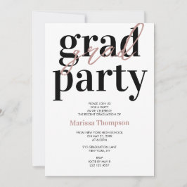 Moderne Roos Gold Calligraphy Graduation Party Kaart