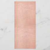 Moderne Roos Gold Calligraphy Metallic Wedding Men Menu (Achterkant)