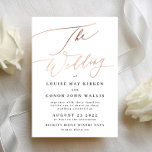 Moderne Roos Gold Calligraphy Wedding Invitation Kaart<br><div class="desc">*GEEN ECHTE FOLIE* ***dit ontwerp maakt deel uit van een bijpassend collectie*** _________________________ Deze ontwerp-sjabloon is volledig bewerkbaar / aanpasbaar door u als klant - klik op de knop Verdere personaliseren als u wilt verplaatsen, toevoegen, verwijderen of belangrijke wijzigingen wilt aanbrengen in het ontwerp ___________________ *als u vragen over het...</div>