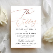 Moderne Roos Gold Calligraphy Wedding Invitation Kaart