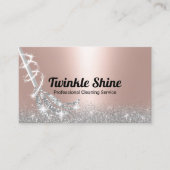 Moderne Roos Gold Cleaning Maid Service Visitekaartje (Voorkant)