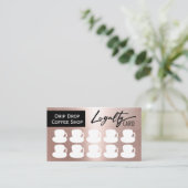 Moderne Roos Gold Coffee Shop Coffee Cups Loyalty (Staand voorkant)