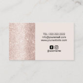 Moderne Roos Gold Crow & Flower Event Planning Visitekaartje (Achterkant)