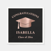 Moderne Roos Gold Custom Afstuderen Servet (Voorkant)