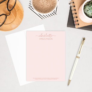 Moderne Roos Gold Custom Calligraphy Name Business Notitiekaartje
