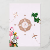 Moderne Roos Gold Destination Passport Wedding Folie Uitnodiging (Voorkant)
