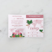 Moderne Roos Gold Destination Passport Wedding Inv (Binnen)