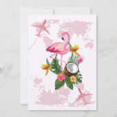 Moderne Roos Gold Destination Passport Wedding Inv Kaart (Achterkant)