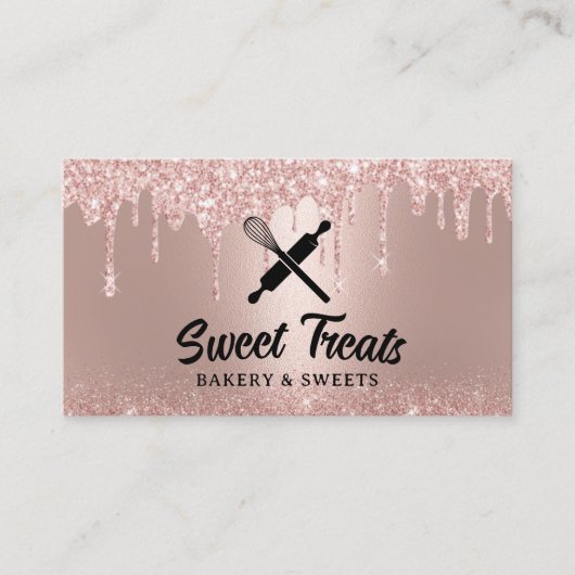 Moderne Roos Gold Drivers gebak Visitekaartje (Voorkant)