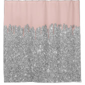 Moderne Roos Gold Drivers Zilveren Glitter Achterg Douchegordijn (Voorkant)