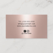 Moderne Roos Gold Drivers - Zwarte Beauty Salon Fo Visitekaartje (Achterkant)