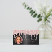 Moderne Roos Gold Drivers - Zwarte Beauty Salon Fo Visitekaartje (Staand voorkant)