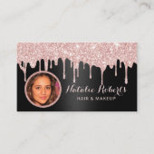 Moderne Roos Gold Drivers - Zwarte Beauty Salon Fo Visitekaartje (Voorkant)