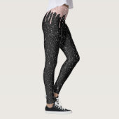 Moderne Roos Gold Drivers zwarte glitter Sparkles Leggings (Rechts)
