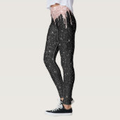 Moderne Roos Gold Drivers zwarte glitter Sparkles Leggings (Links)