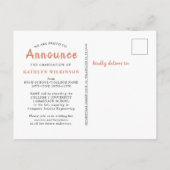 Moderne Roos Gold Elegant Script Photo Afstuderen Aankondigingskaart (Achterkant)