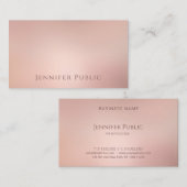 Moderne Roos Gold Elegant Sjabloon Top Trendy Visitekaartje (Voorkant / Achterkant)