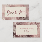 Moderne Roos Gold en crème met dank Informatiekaartje (Voorkant / Achterkant)