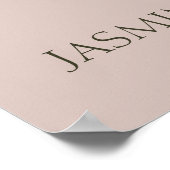 Moderne Roos Gold- en Green Floral Wedding Sign Poster (Hoek)