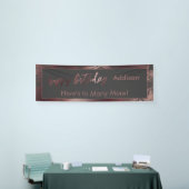 Moderne Roos Gold en grijze gemarmerde Happy Birth Spandoek (Beurs)