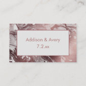 Moderne Roos Gold en lichte grijs gemarmerd Hartel Informatiekaartje (Achterkant)