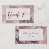 Moderne Roos Gold en lichte grijs gemarmerd Hartel Informatiekaartje (Voorkant / Achterkant)