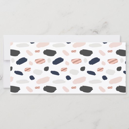 Moderne Roos Gold- en marinesblauwe cadeaubon (Achterkant)