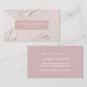 Moderne Roos Gold en marmer Abstract Patroon Visitekaartje (Voorkant / Achterkant)