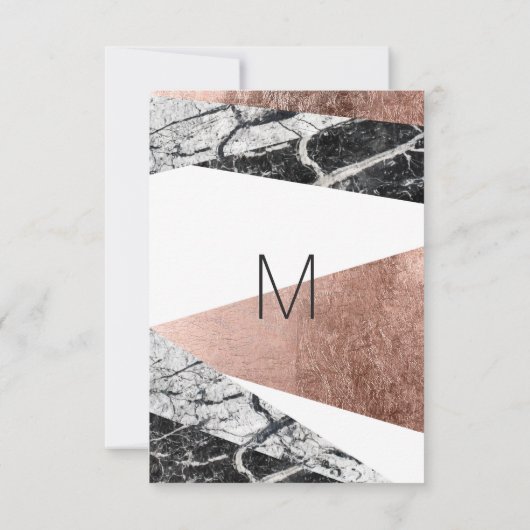 Moderne Roos Gold en marmer Bedankt kaarten (Achterkant)