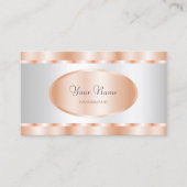 Moderne Roos Gold en Silver Effect Professional Visitekaartje (Voorkant)
