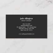 Moderne Roos Gold en zwarte Abstracte geometrie Visitekaartje (Achterkant)