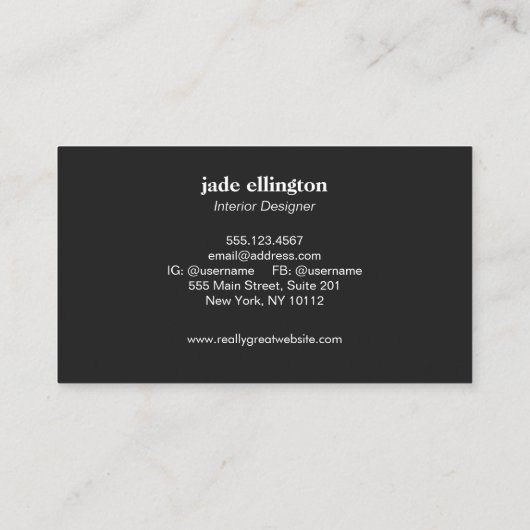 Moderne Roos Gold en zwarte Abstracte geometrie Visitekaartje (Achterkant)