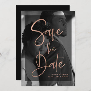 Moderne Roos Gold en zwarte bekleding   Foto Save The Date
