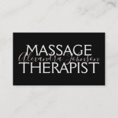 Moderne Roos Gold en zwarte massagetherapeut Visitekaartje (Voorkant)