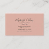 Moderne Roos Gold- en zwarte Nail-technicus Visitekaartje (Achterkant)