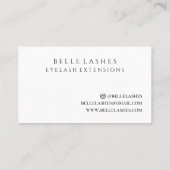 Moderne Roos Gold Eyelashes Beauty Visitekaartje (Achterkant)