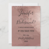 Moderne Roos Gold Faux Folie driehoek Bridesmaid Kaart (Voorkant)