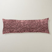 Moderne Roos Gold Faux Glitter Pink Print Lichaamskussen (Achterkant)