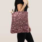 Moderne Roos Gold Faux Glitter Pink Print Tote Bag (Dichtbij)