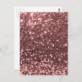 Moderne Roos Gold Faux Glitter Print Briefkaart (Voorkant / Achterkant)