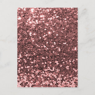 Moderne Roos Gold Faux Glitter Print Briefkaart